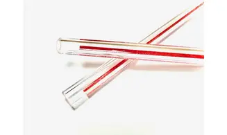 Tube V. Liséré Rouge 10mm long 15cm