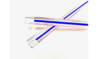 Tube V. Liséré bleu 6.5mm long 15cm